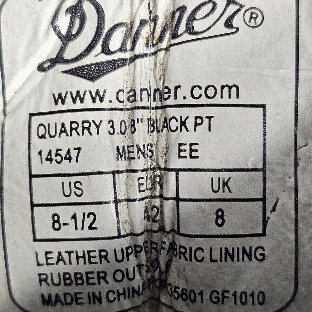 Danner 8" Quarry 3.0 Black PT Leather Combat Boots Men's Size EU 42 US 8.5 EE - Picture 11 of 12